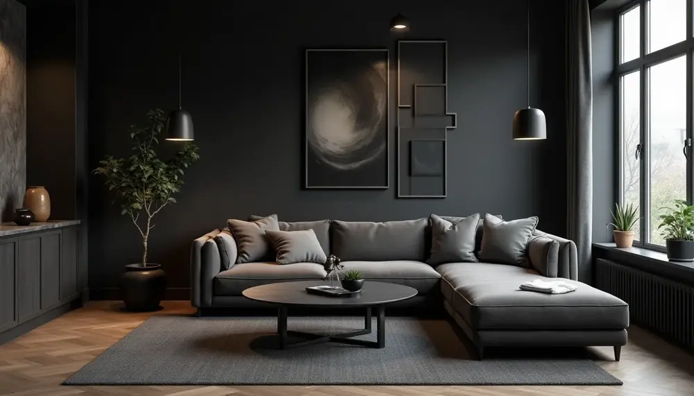 Das schwarze Wohnzimmer: Mut zur Dunkelheit in der Gestaltung