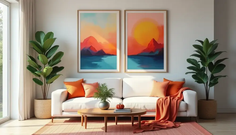 Wandbilder Wohnzimmer selbst gestalten: so wirds zum Blickfang