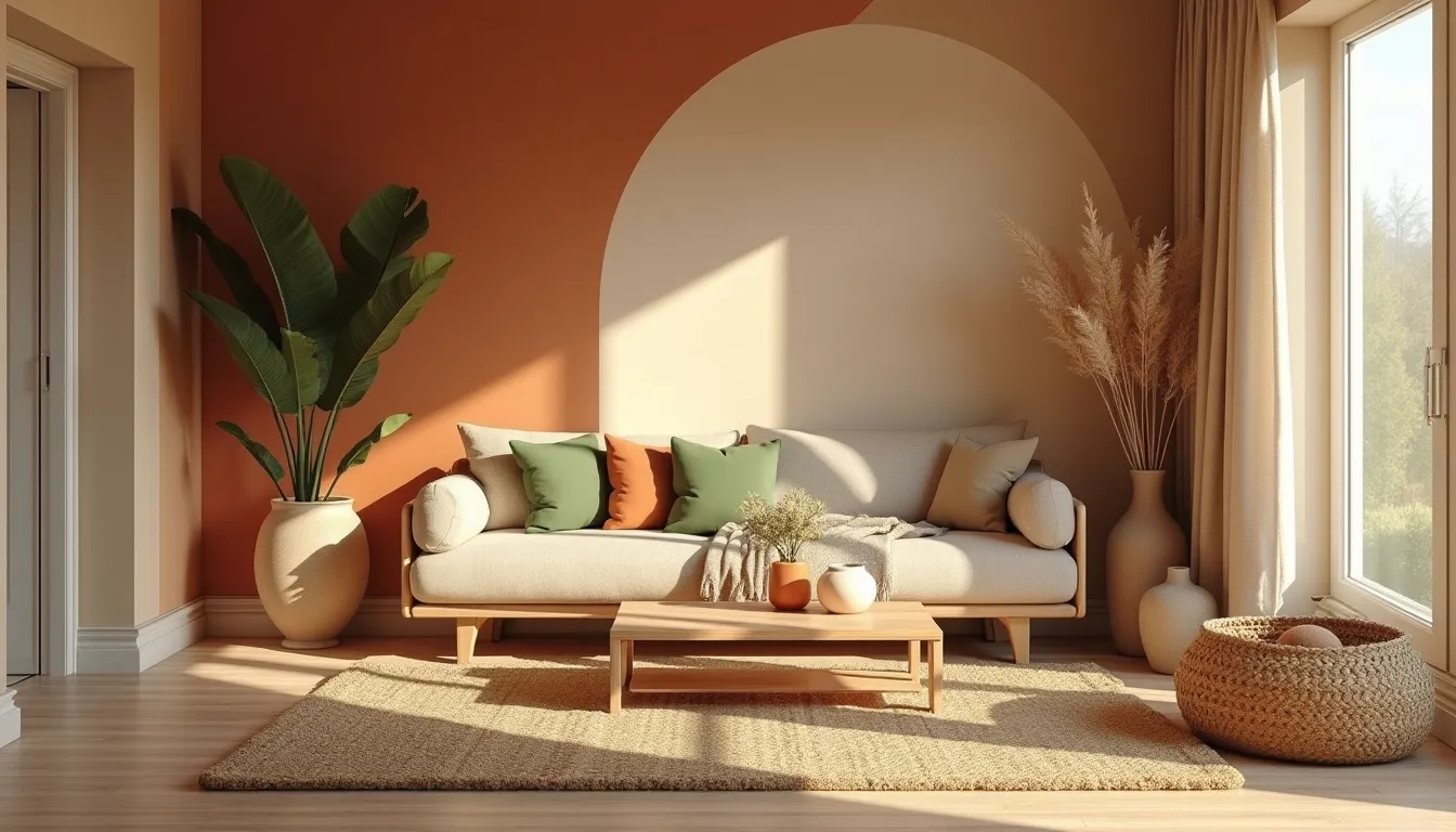Wohnzimmer gestalten Boho: Farbharmonie und Texturen für dein Zuhause